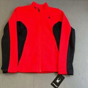 Spyder Core Jacket Womens Lg Full Zip Waffle‎ Knit Tutone Skiing Sportswear NWT
